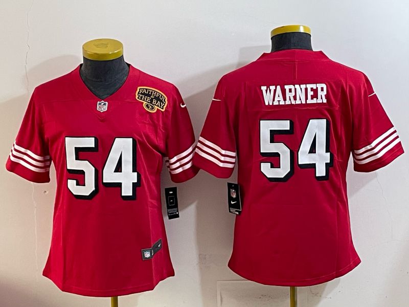 Youth 2025 San Francisco 49ers #54 Warner Red Nike Limited NFL Jersey style 003